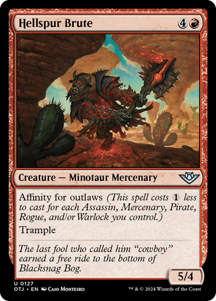 cowboy mtg cards Hellspur Brute [Outlaws of Thunder Junction]