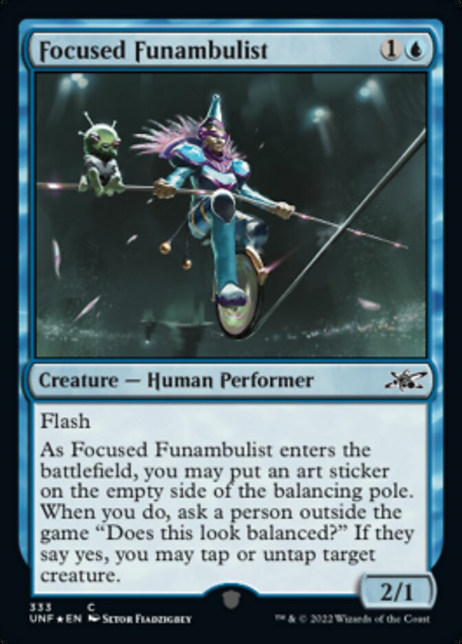 mtg lotr card image gallery Focused Funambulist (Galaxy Foil) [Unfinity]