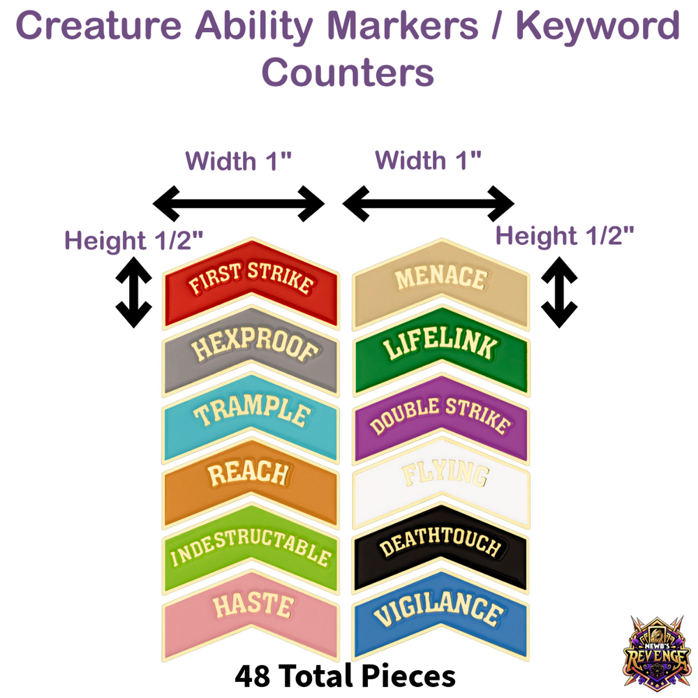 Deluxe Set of Beautiful Zinc Alloy and Enamel Creature Ability Markers or Keyword Counters Magic MTG