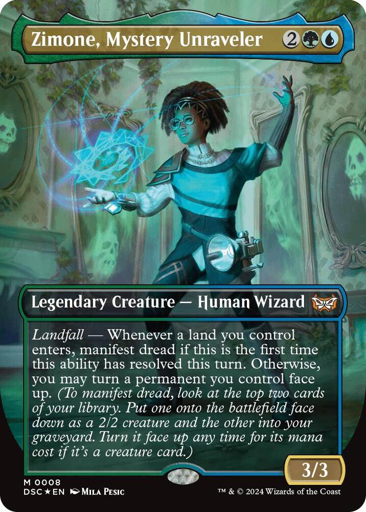 Zimone, Mystery Unraveler (Borderless) [Duskmourn: House of Horror Commander]