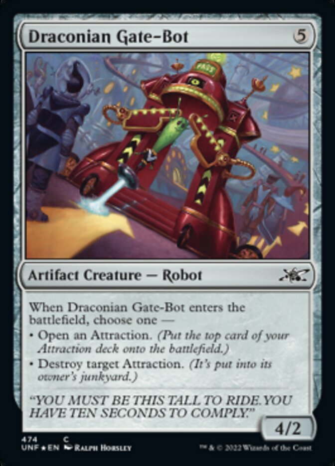 robot cards mtg Draconian Gate-Bot (Galaxy Foil) [Unfinity]
